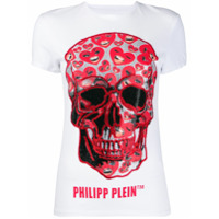Philipp Plein Camiseta slim com tachas e caveira - Branco