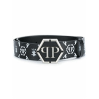 Philipp Plein Cinto com estampa monogramada PP - Preto