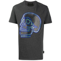 Philipp Plein crystal outline skull T-shirt - Cinza