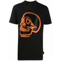 Philipp Plein crystal outline skull T-shirt - Preto