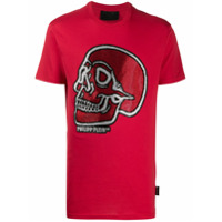 Philipp Plein crystal outline skull T-shirt - Vermelho