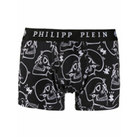 Philipp Plein Cueca boxer com estampa de caveira - Preto