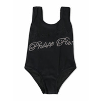 Philipp Plein embellished signature swimsuit - Preto