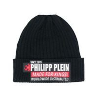 Philipp Plein Gorro com patch de logo - Preto