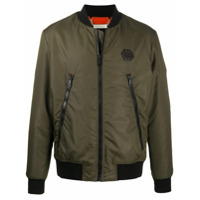 Philipp Plein Jaqueta bomber com patch de logo - Verde