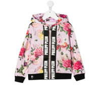 Philipp Plein Jaqueta de algodão com estampa floral e aplicação de tachas - Rosa