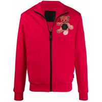Philipp Plein Jaqueta esportiva com estampa Teddy Bear - Vermelho