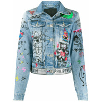 Philipp Plein Jaqueta jeans Art 5 Graffiti - Azul