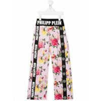 Philipp Plein Junior Calça com estampa floral - Rosa