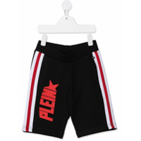 Philipp Plein Junior Calça jogger com estampa de logo - Preto