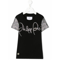 Philipp Plein Junior Camisa com detalhe de aplicação - Preto