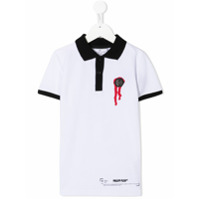 Philipp Plein Junior Camisa polo com estampa de logo - Branco