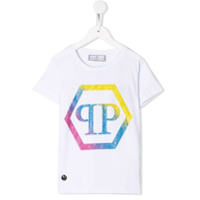 Philipp Plein Junior Camiseta com aplicações - Branco