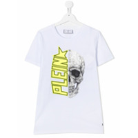 Philipp Plein Junior Camiseta com estampa de caveira - Branco