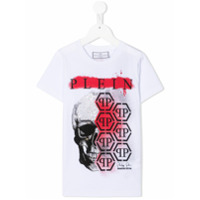 Philipp Plein Junior Camiseta com estampa de caveira - Branco