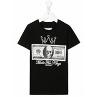 Philipp Plein Junior Camiseta com estampa de dólar - Preto