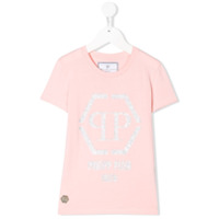Philipp Plein Junior Camiseta com estampa de logo - Rosa