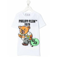 Philipp Plein Junior Camiseta com estampa de logo Teddy Bear - Branco