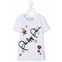 Philipp Plein Junior Camiseta com estampa 'Signature' - Branco