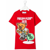 Philipp Plein Junior Camiseta com estampa Teddy - Vermelho