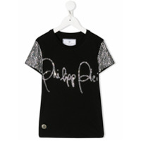 Philipp Plein Junior Camiseta com strass - Preto
