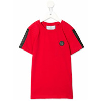 Philipp Plein Junior Camiseta de algodão com patch de logo - Vermelho