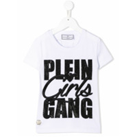 Philipp Plein Junior Camiseta decote arredondado SS Love Plein - Branco