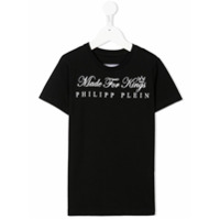 Philipp Plein Junior Camiseta Made for Kings com slogan - Preto