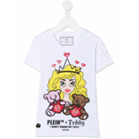 Philipp Plein Junior embellished teddy bear print T-shirt - Branco