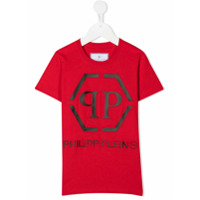 Philipp Plein Junior hexagon logo print T-shirt - Preto