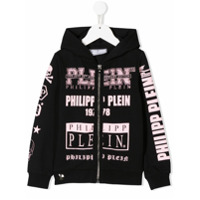 Philipp Plein Junior hooded sweat-jacket - Preto
