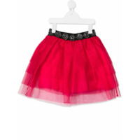 Philipp Plein Junior logo waistband tutu mini skirt - Rosa