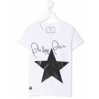 Philipp Plein Junior round neck star print T-shirt - Branco