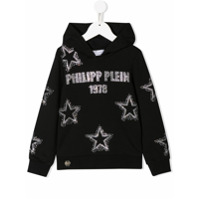 Philipp Plein Junior star embellished hoodie - Preto