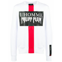Philipp Plein logo colour-block sweatshirt - Branco