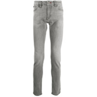 Philipp Plein mid-rise slim fit dollar jeans - Cinza