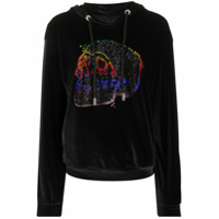 Philipp Plein Moletom com capuz e aplicação de caveira - Preto