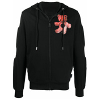 Philipp Plein Moletom com capuz e estampa de logo - Preto