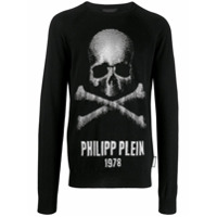 Philipp Plein Moletom com estampa de caveira - Preto