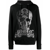 Philipp Plein Moletom com logo e caveira - Preto