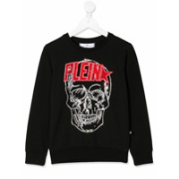 Philipp Plein Moletom com logo e caveira - Preto