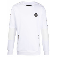 Philipp Plein Moletom com placa de logo - Branco