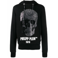 Philipp Plein Moletom de capuz com caveira - Preto