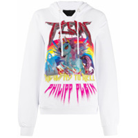 Philipp Plein Moletom Highway To Hell com capuz - Branco