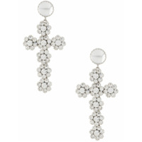 Philipp Plein Par de brincos com cristais - Prateado