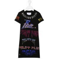 Philipp Plein Rock embellished logo T-shirt dress - Preto