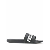 Philipp Plein Sandália flat com logo - Preto