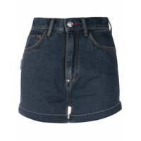Philipp Plein Short jeans cintura alta - Azul