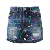 Philipp Plein Short jeans Look at me Skull - Azul