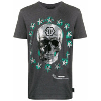 Philipp Plein Skull logo print T-shirt - Cinza